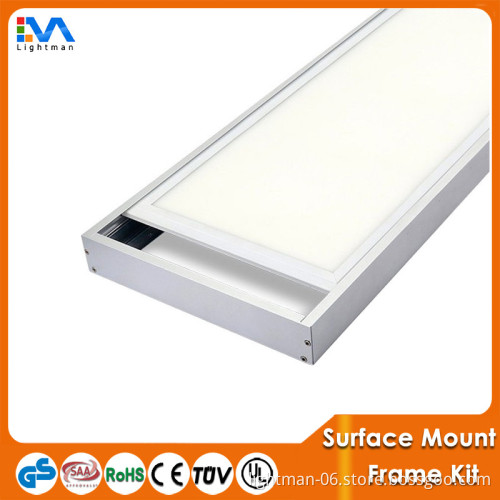 White frame for surface mounted square led panel light 120x30